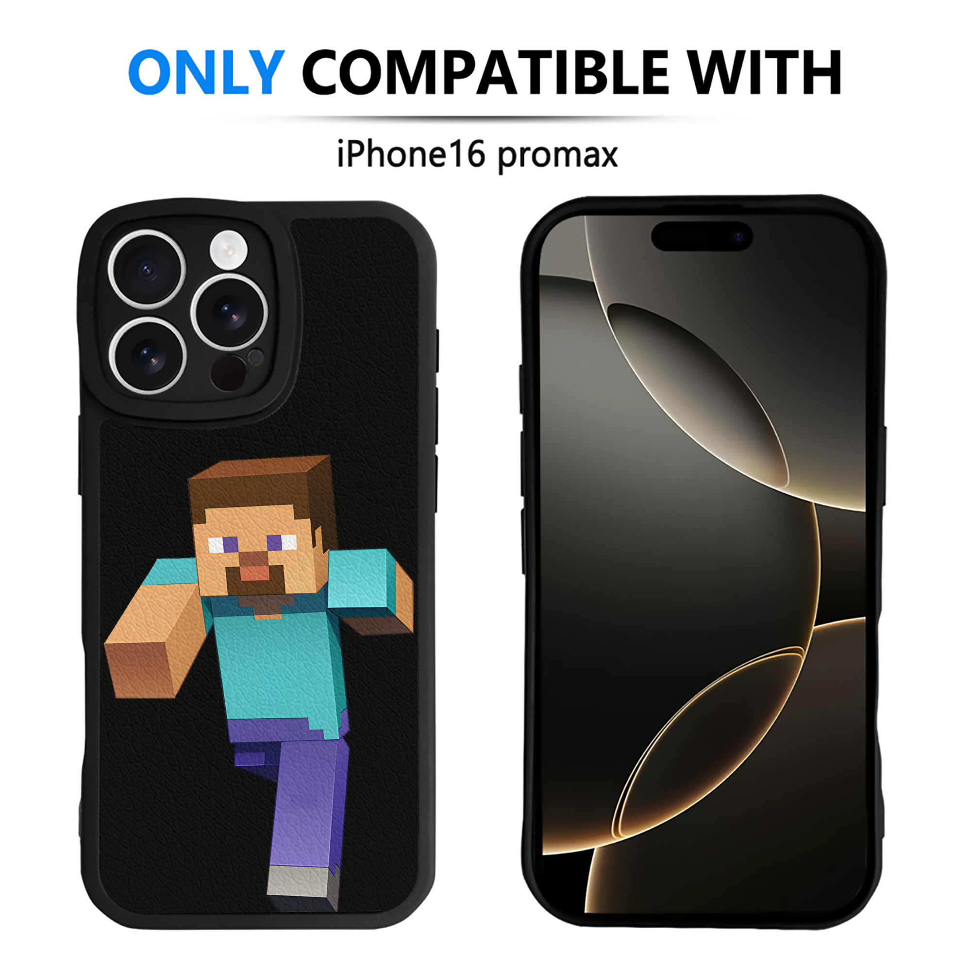 （画像用） マインクラフト ブロックの世界 Minecraft MC Block world 【iPhone 16シリーズ対応】シリコンスマホケース（レザー調） 材質：シリコン